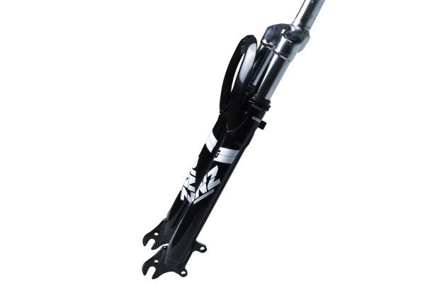 Вилка GRINZ ES 225-2 27,5"*1,1\8" безрезьбовая, пружинная, стальная, черная\белая, 2,55 кг